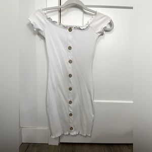 White Off Shoulder Mini Dress